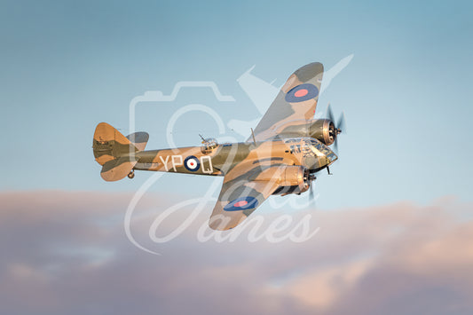 RAF Bristol Blenheim sunset